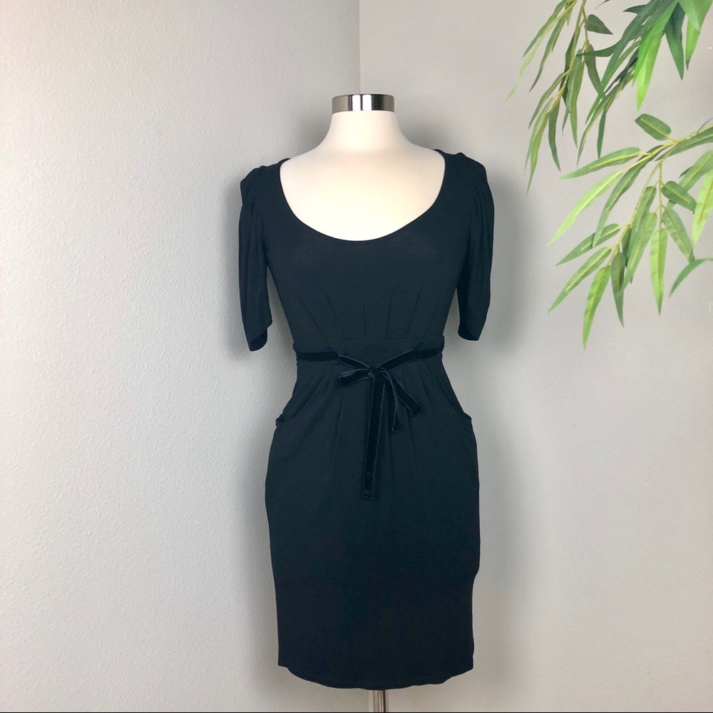ZARA Basics Women’s Black Dress w/ Velvet Belt
